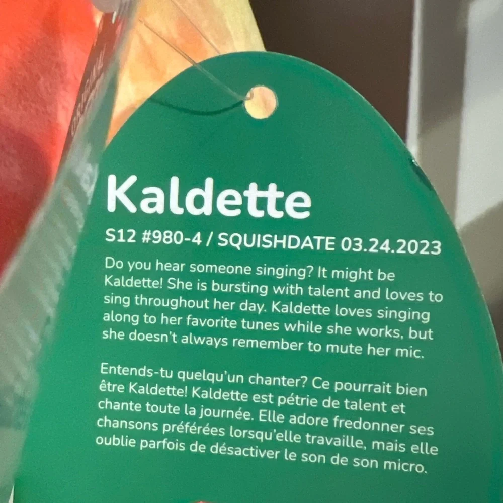 NWT 12” HTF FTM Kaldette Grapefruit in Santa Sleepy Hat winter Christmas tye dye - Picture 4 of 7